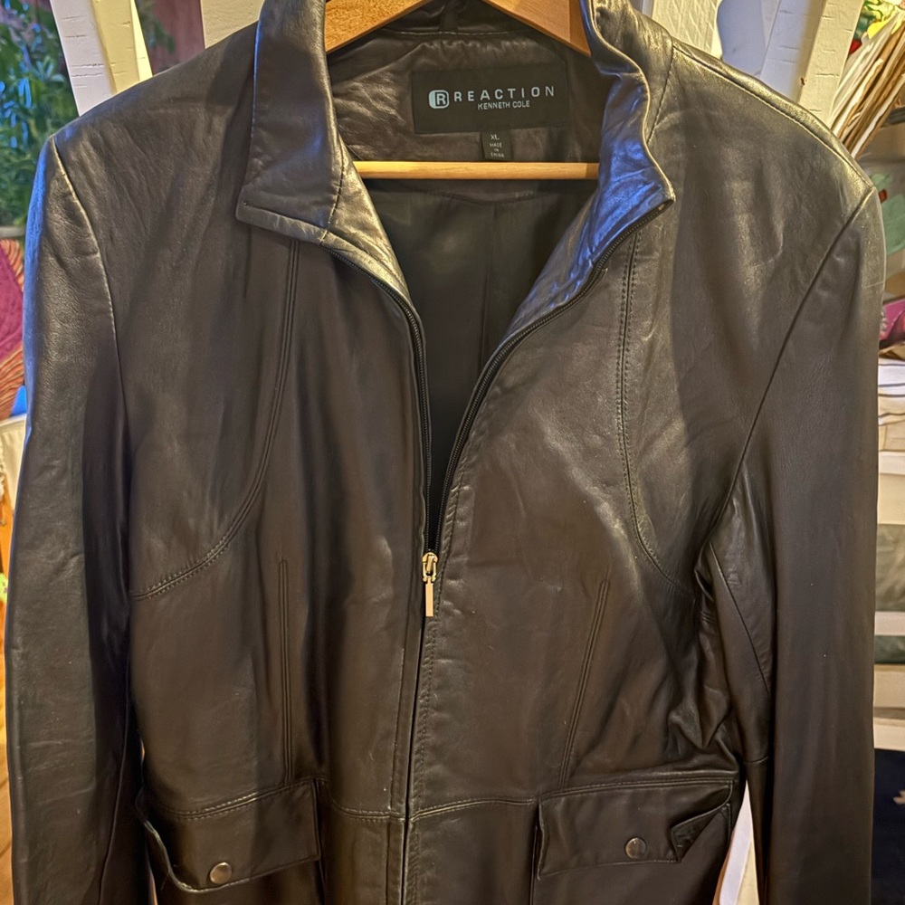 Kenneth Cole Dark Leather Jacket